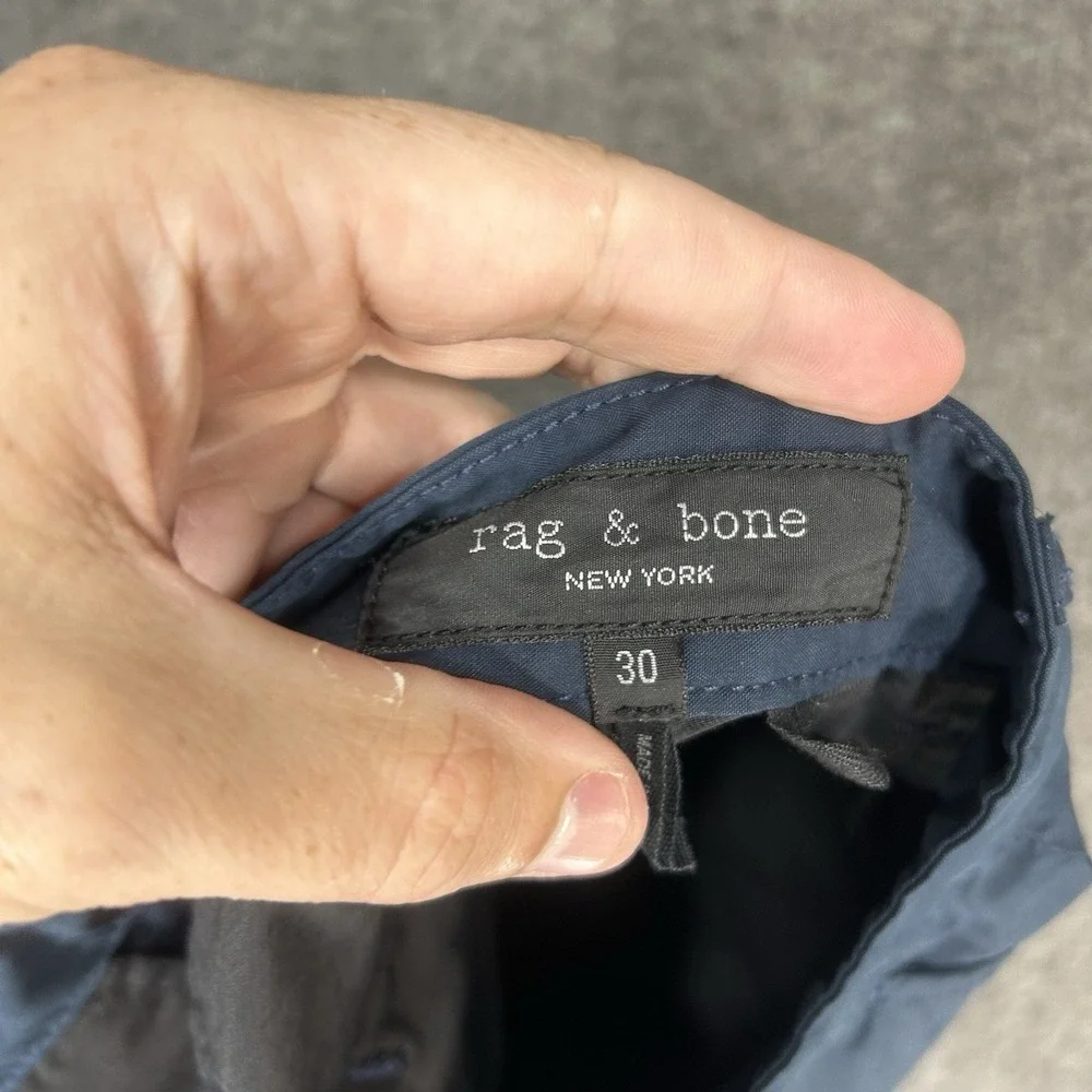 Rag & Bone Shorts Mens 30 blue Perry Paperweight Chino 9" inseam Preppy - Picture 8 of 9
